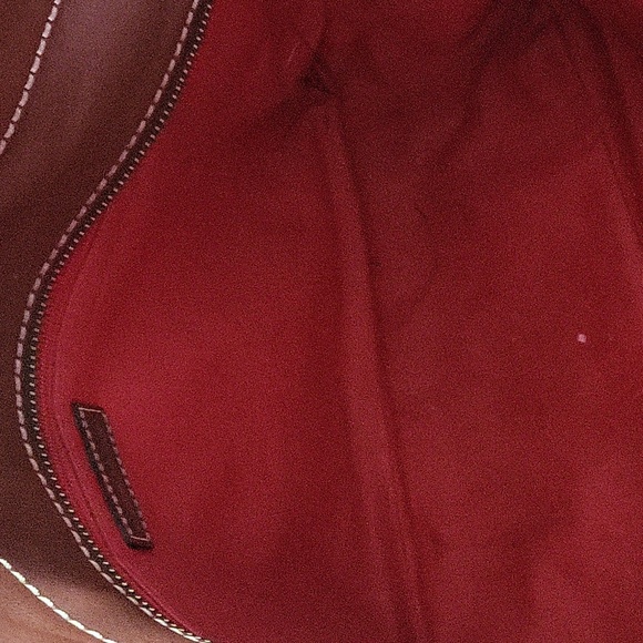 Dooney&Bourke beige and brown zip top shoulder bag - Picture 4 of 4